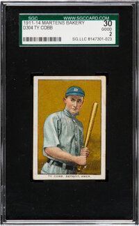 1909 S74 Silks - White Old Mill Ty Cobb SGC 40 VG 3. Baseball