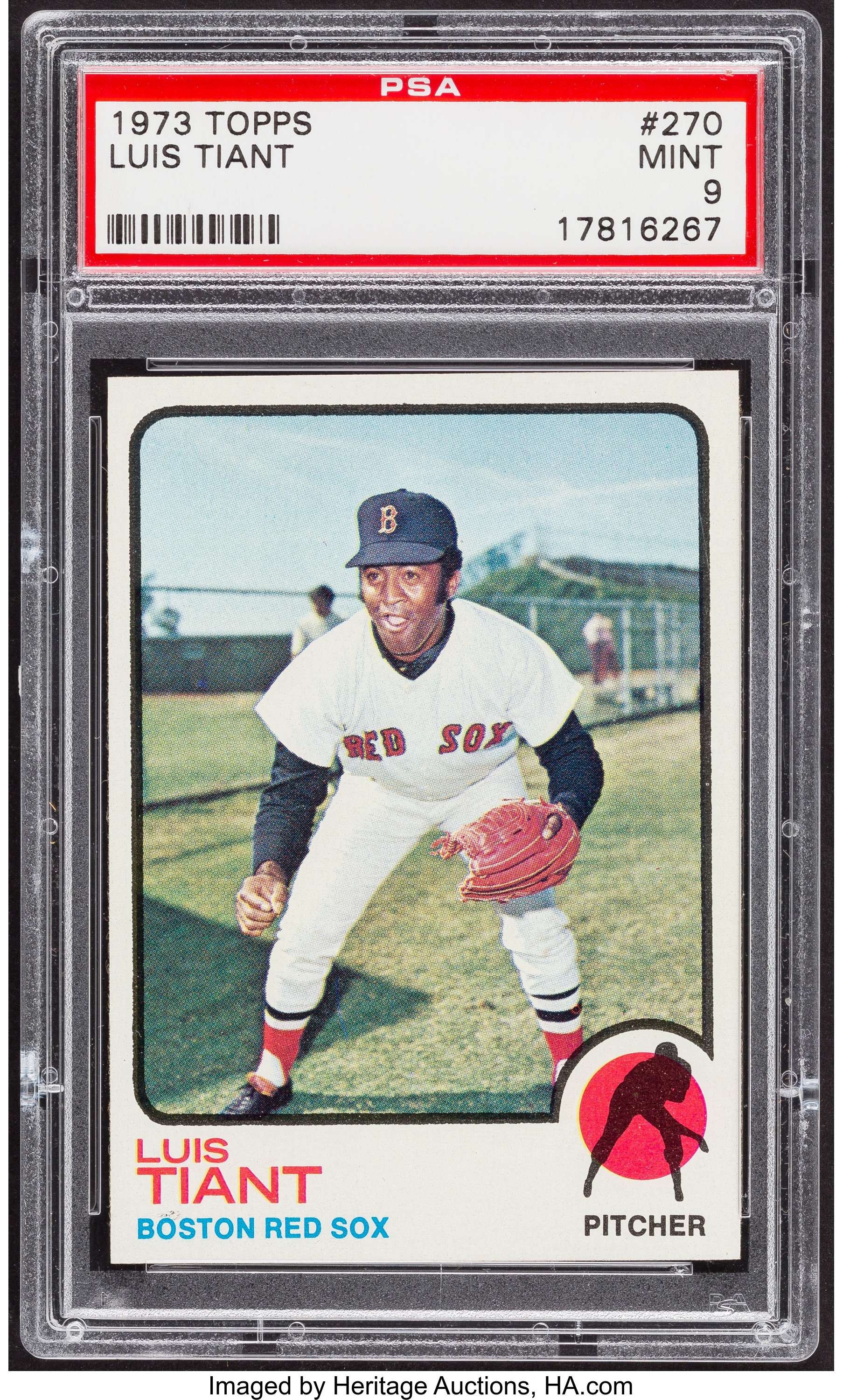 1973 Topps Luis Tiant #270 PSA Mint 9. Baseball Cards Singles, Lot  #83754