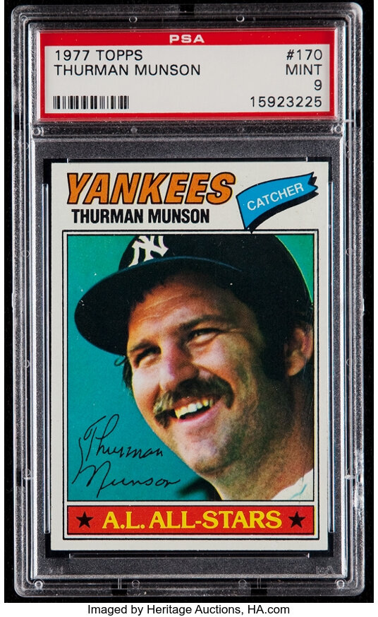 1977 Topps Thurman Munson #170 PSA Mint 9. Baseball Cards, Lot #86385