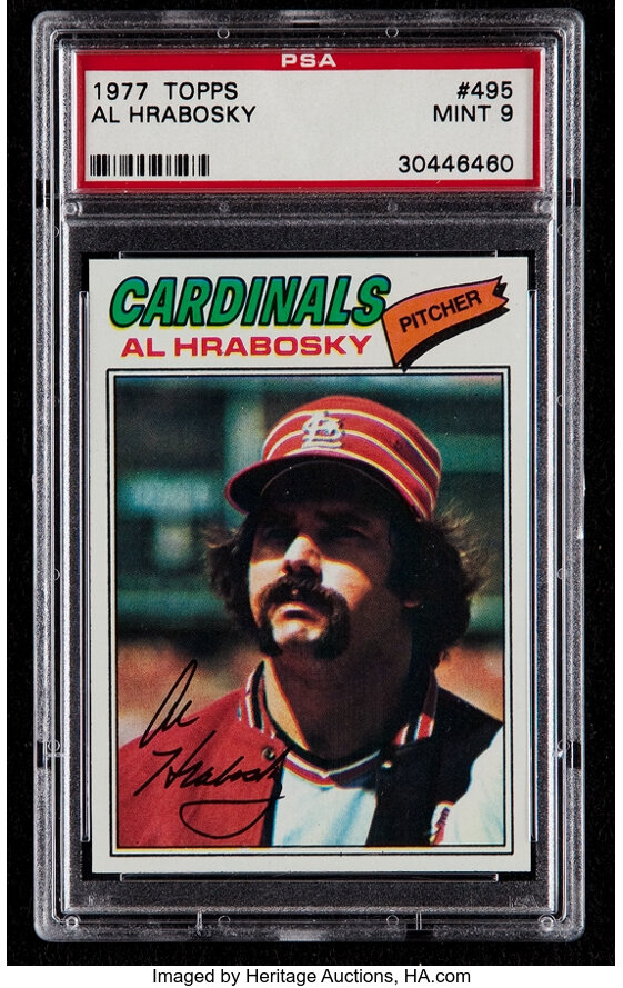 1977 Topps Al Hrabosky #495 PSA Mint 9. Baseball Cards Singles, Lot  #86709