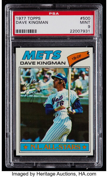 1977 Topps Dave Kingman #500 PSA Mint 9. Baseball Cards Singles