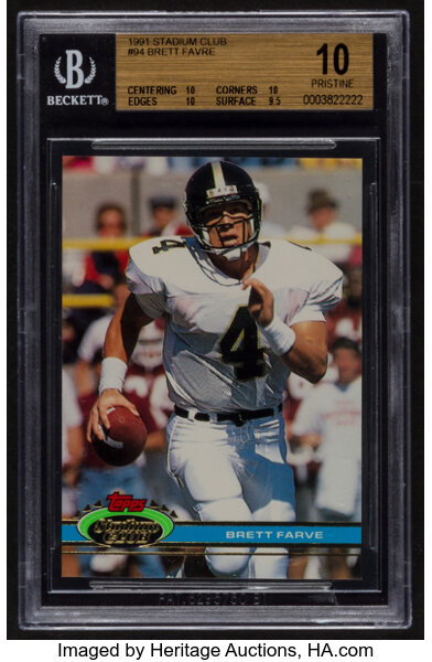 Brett Favre Atlanta Falcons 1991 Stadium Club Rookie #94 Card - PSA 10