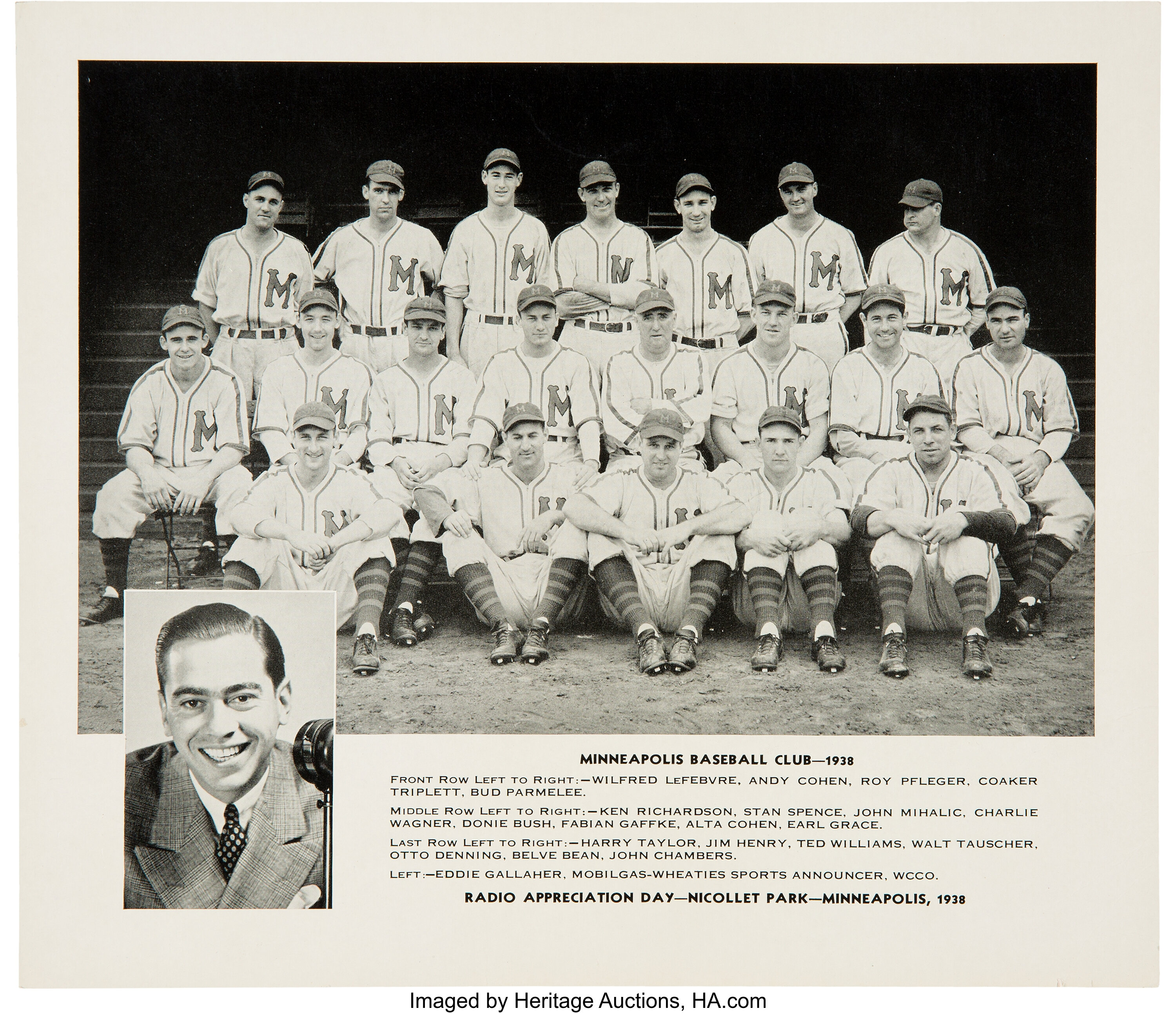 Old-Time Baseball Photos - Ted Williams, 1938 - This photo was