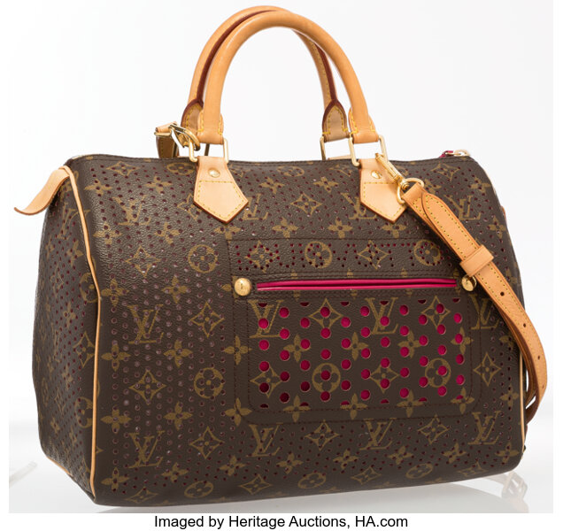 Louis Vuitton Brown Perforated Leather Arabesque Bag Charm Louis Vuitton