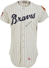 Hank Aaron Signed Atlanta Braves Authentic Majestic Cream 44 Jersey JSA  21007 – Denver Autographs