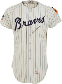 Hank Aaron Autographed 1957 Grey MilwaukeeBraves ReplicaJersey 