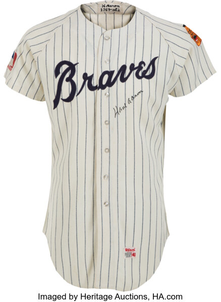 2000's Hank Aaron Signed Jersey. Baseball Collectibles Uniforms, Lot  #13011