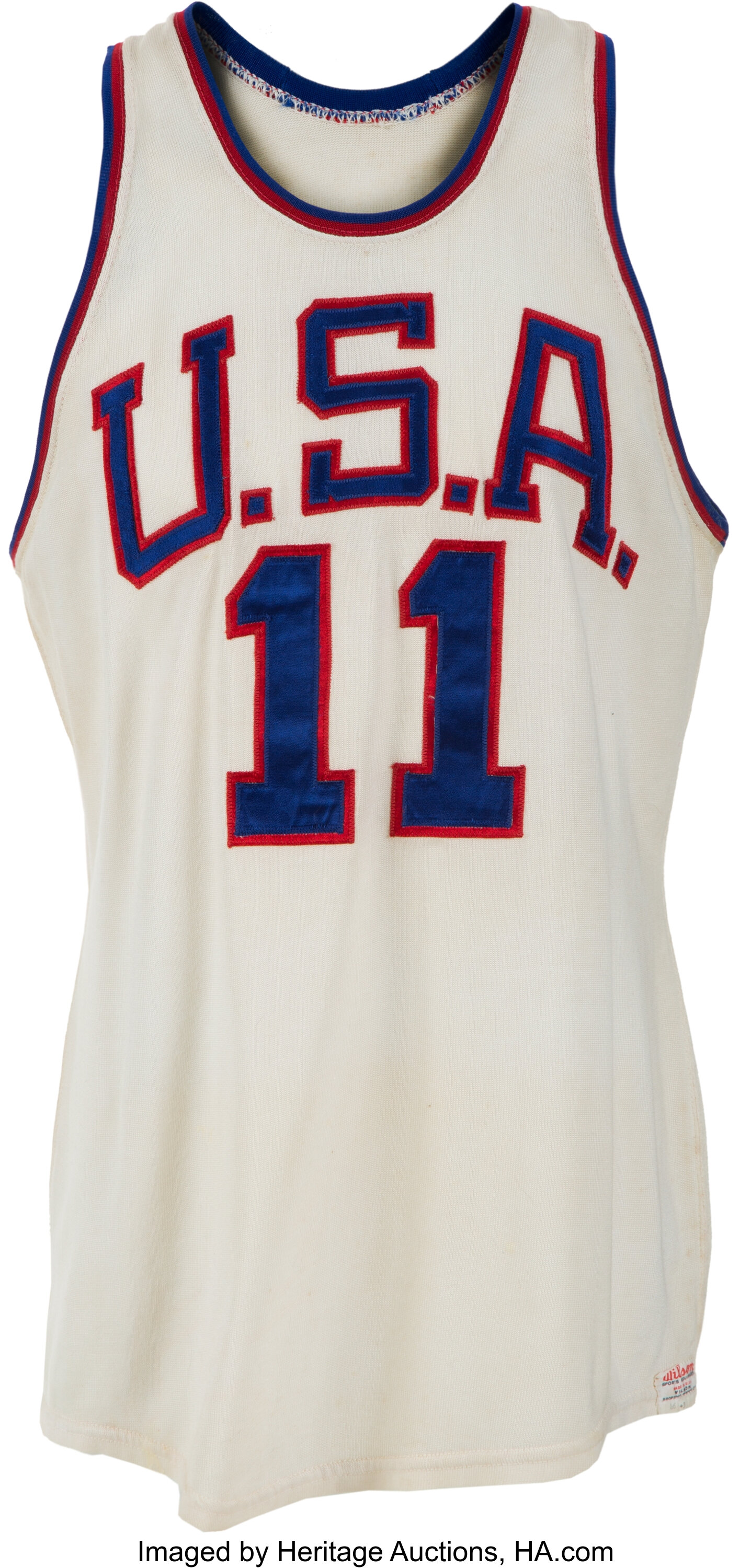 1960 Jerry Lucas Game Worn Usa Olympic Basketball Team Jersey Lot Heritage Auctions