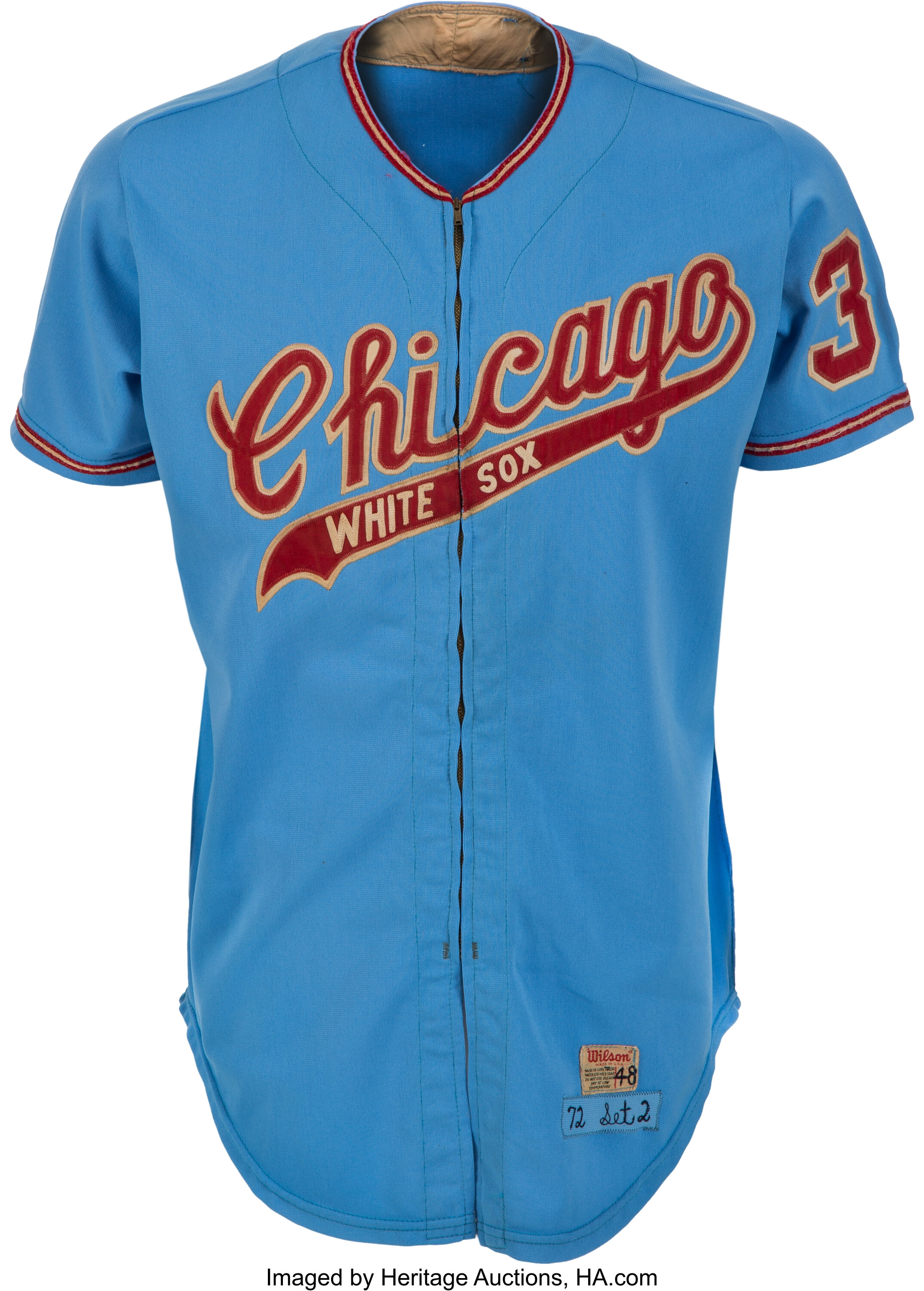 1972 Eddie Fisher Game Worn Chicago White Sox Jersey & Pants. , Lot  #80249