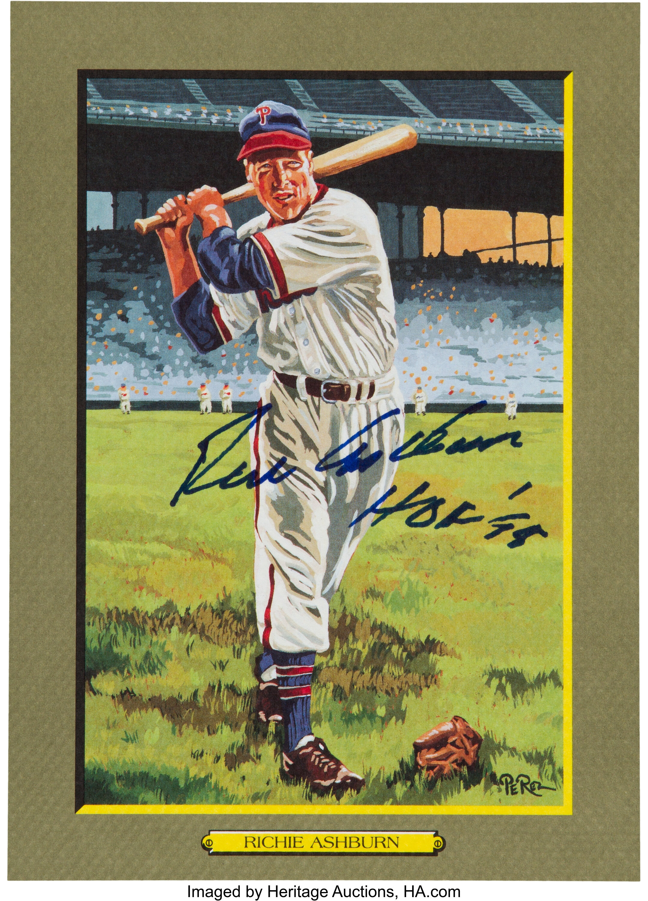 1997 Perez-Steele Great Moments #98 Richie Ashburn Signed Card., Lot  #80210