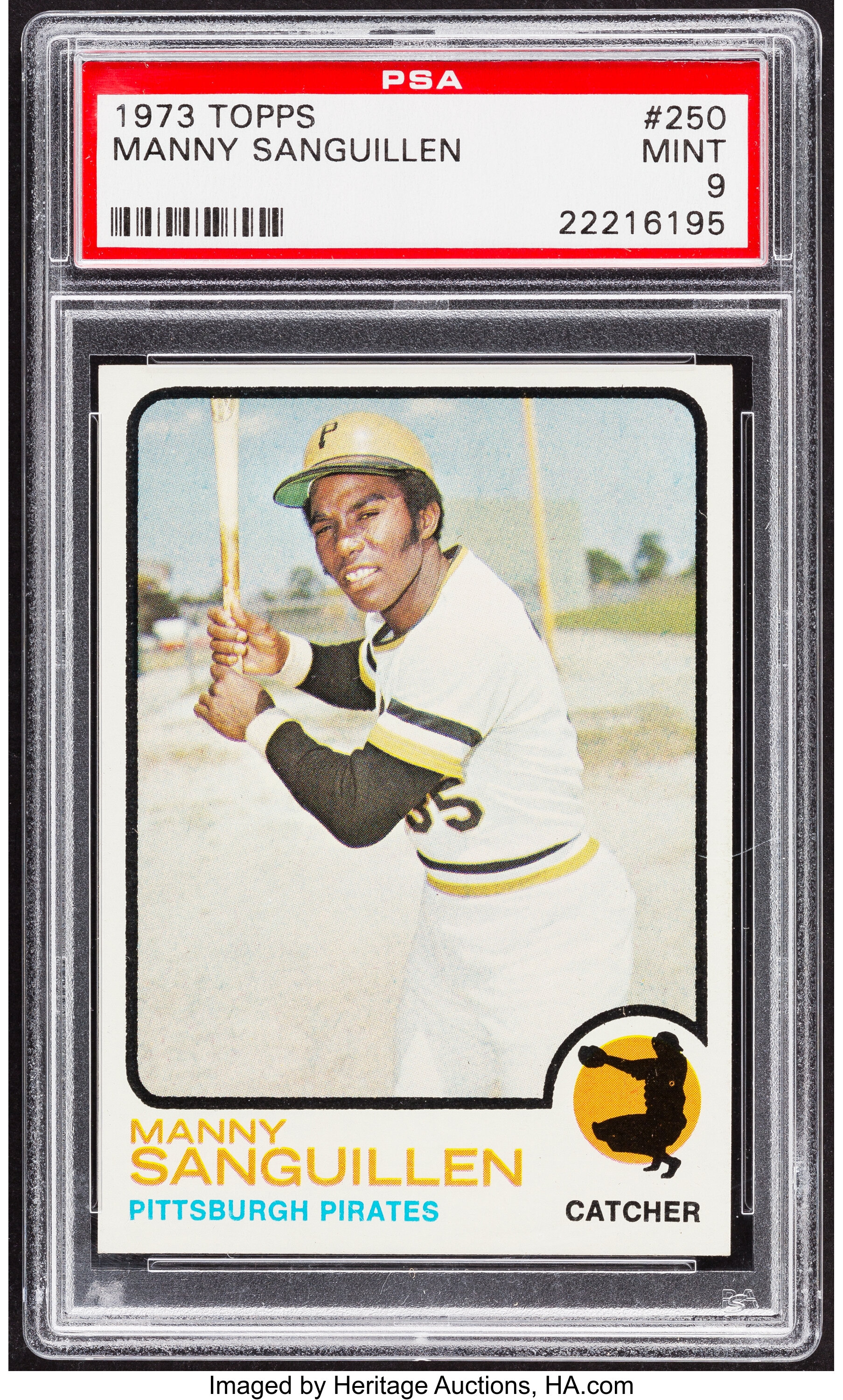 1973 Topps Manny Sanguillen #250 PSA Mint 9. Baseball Cards, Lot #83732