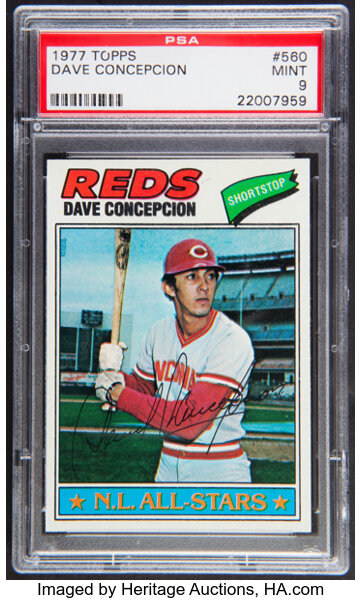 1977 Topps Dave Concepcion #560 PSA Mint 9. Baseball Cards, Lot #86774