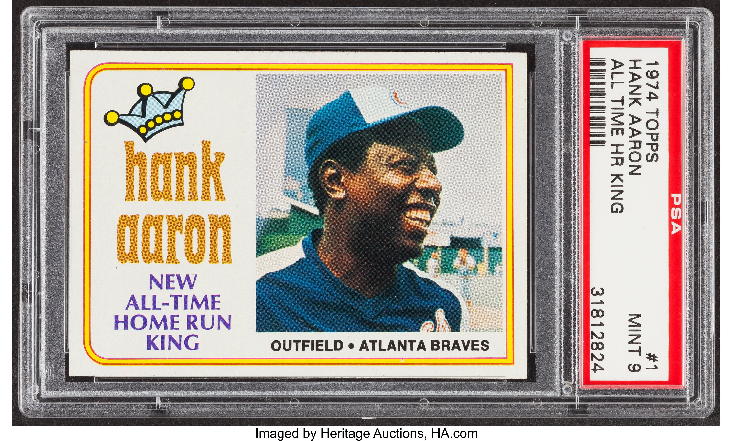Sold at Auction: One Topps # 1 Hank Aaron baseball card