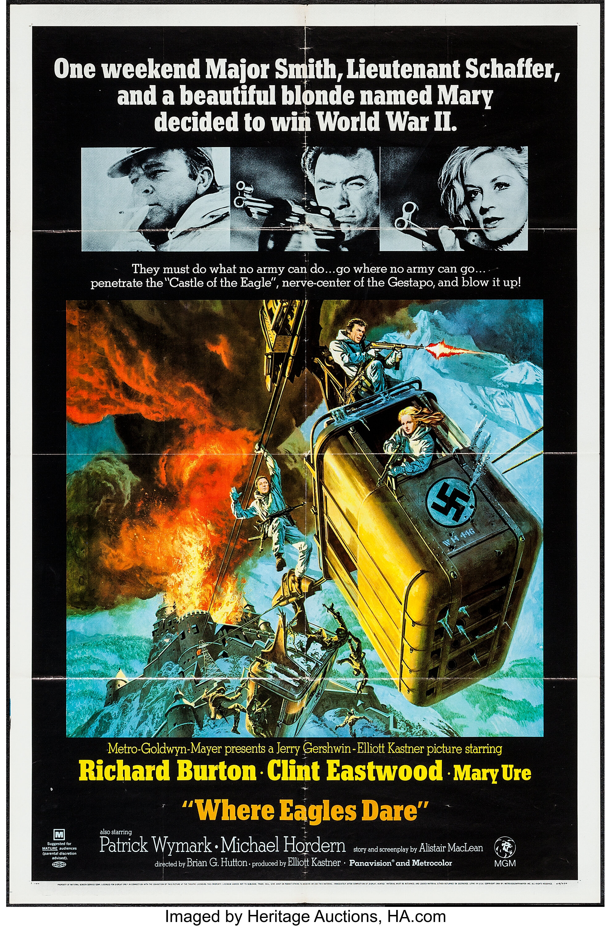 Where Eagles Dare Mgm 1968 One Sheet 27 X 41 War Lot Heritage Auctions