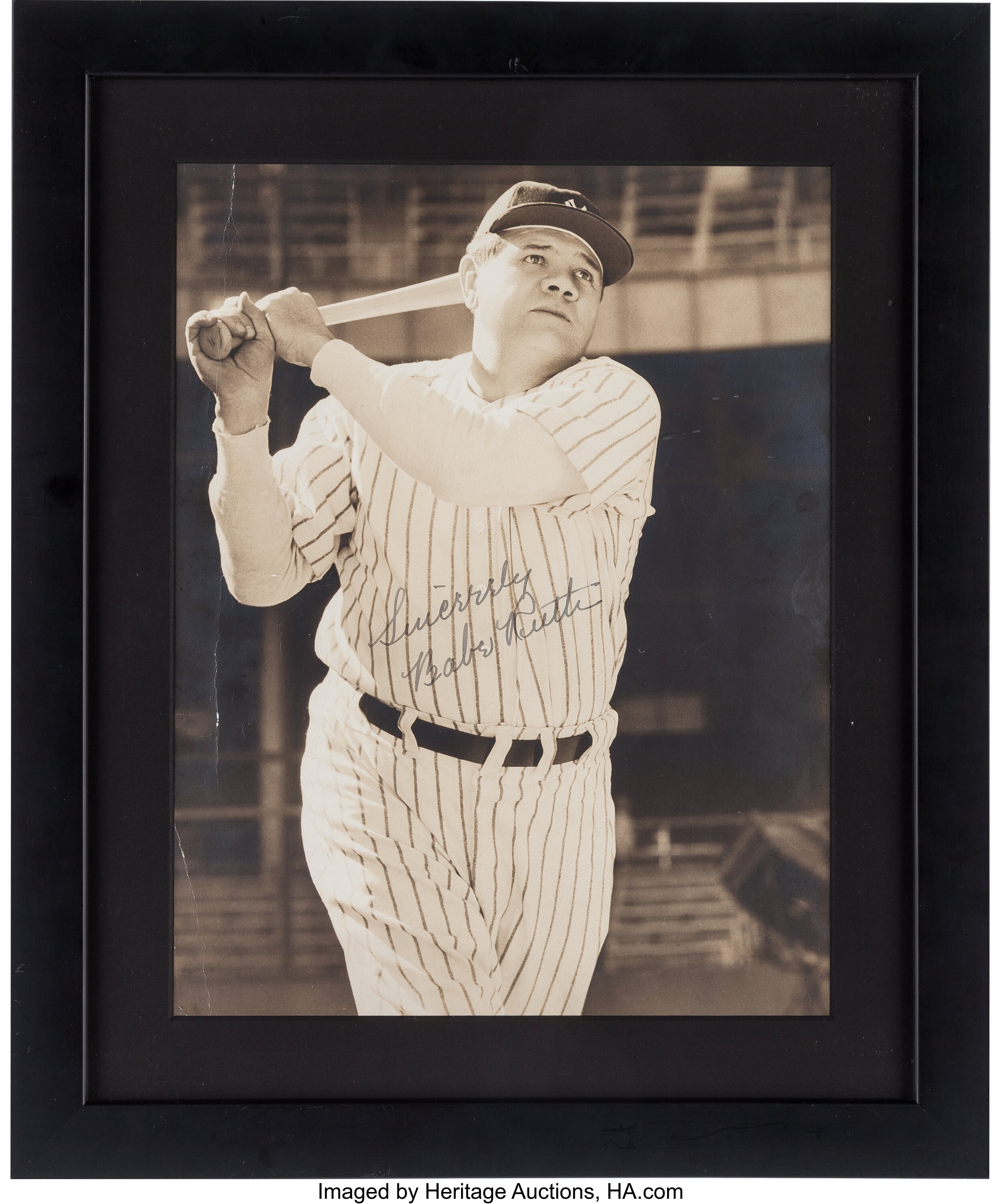 1940's Babe Ruth Signed Cut Signature, PSA/DNA NM-MT 8. Baseball, Lot  #56441