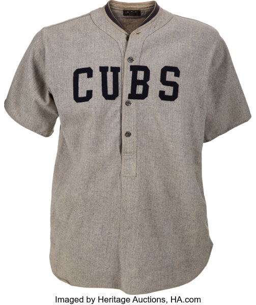 Cubs 1920 Vintage Game Worn Flannel Baseball Uniform - Mears (Heavy Use)