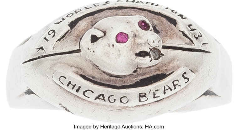 1943 Chicago Bears NFL Championship Ring.  Football Collectibles, Lot  #80263