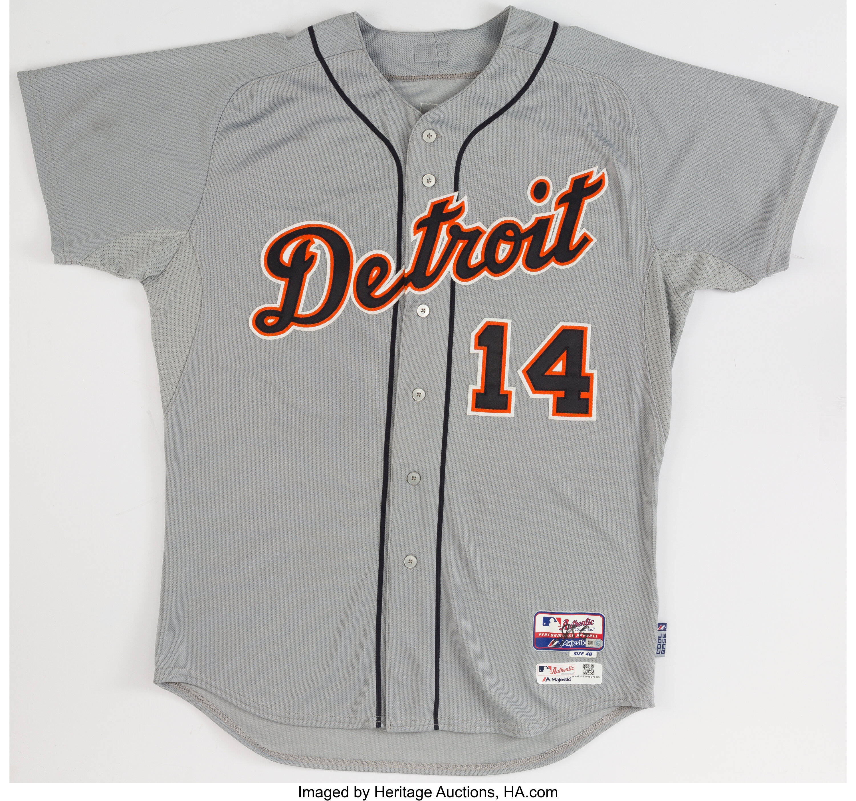 2015 David Price Game Worn Detroit Tigers Jersey with MLB Hologram., Lot  #43138