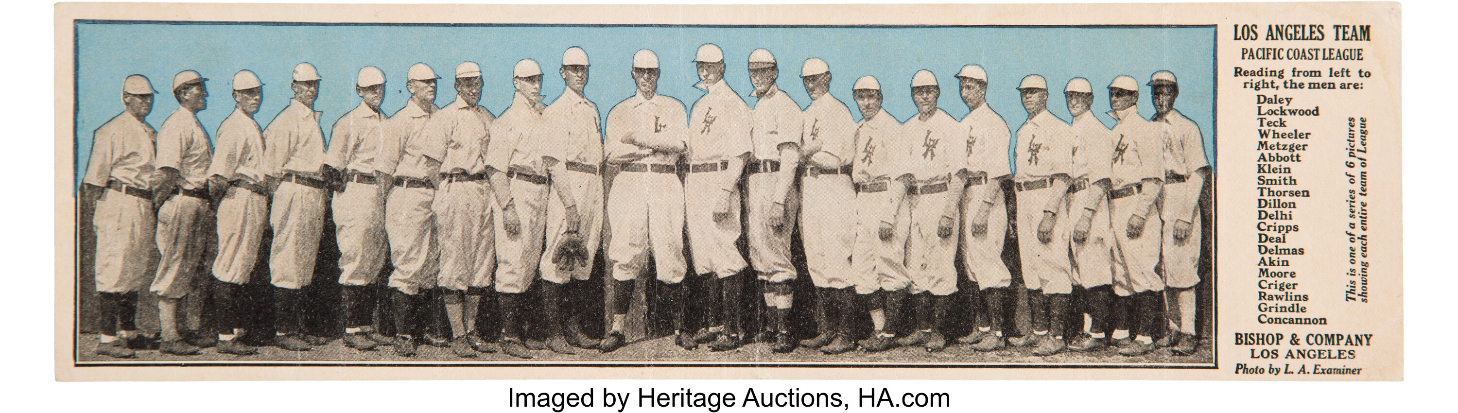 Extremely Rare 1910 E221 Bishop & Co. Los Angeles Angels (Blue