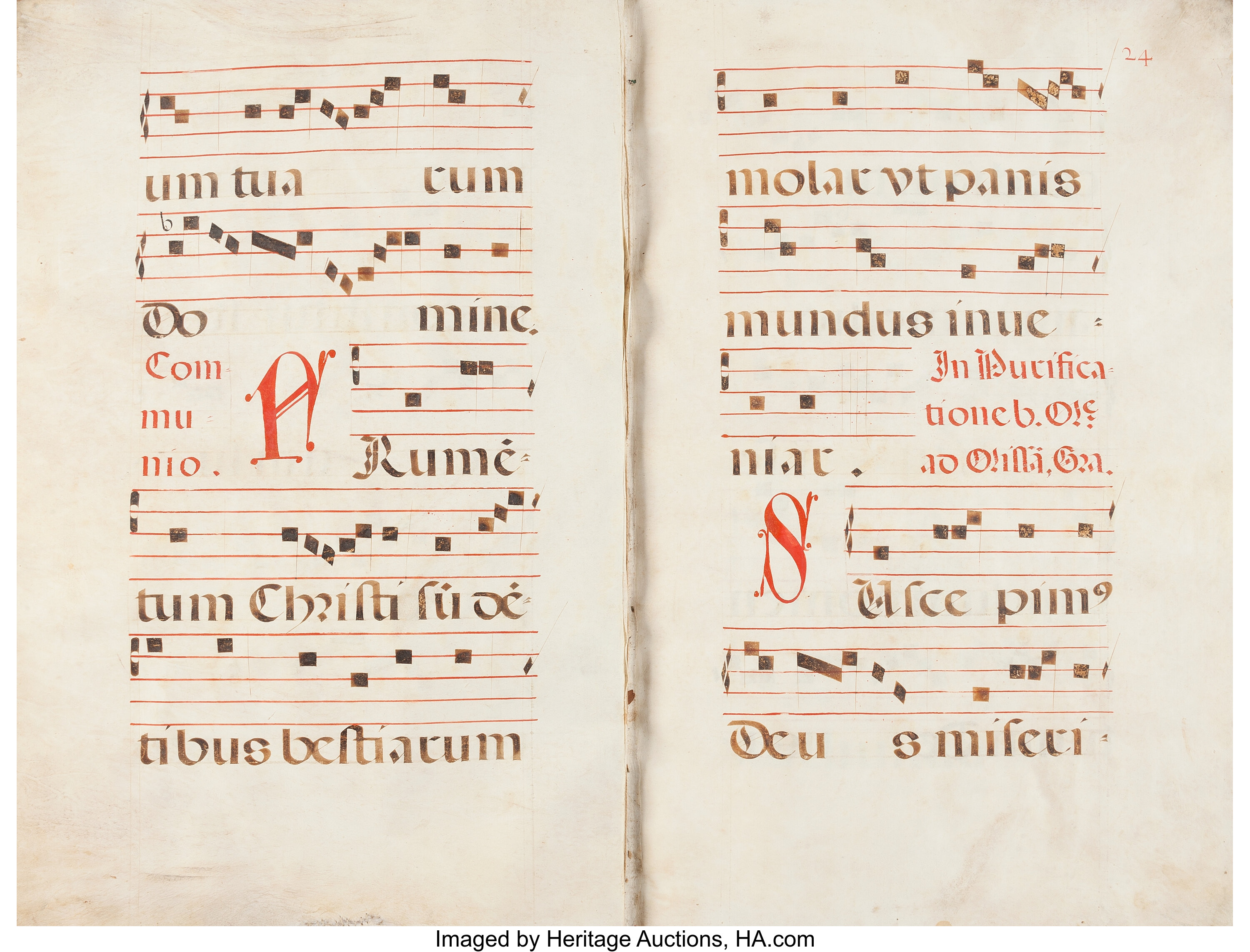 Sixteenth-Century Antiphonal. Musical Manuscript on Vellum. [Italy ...