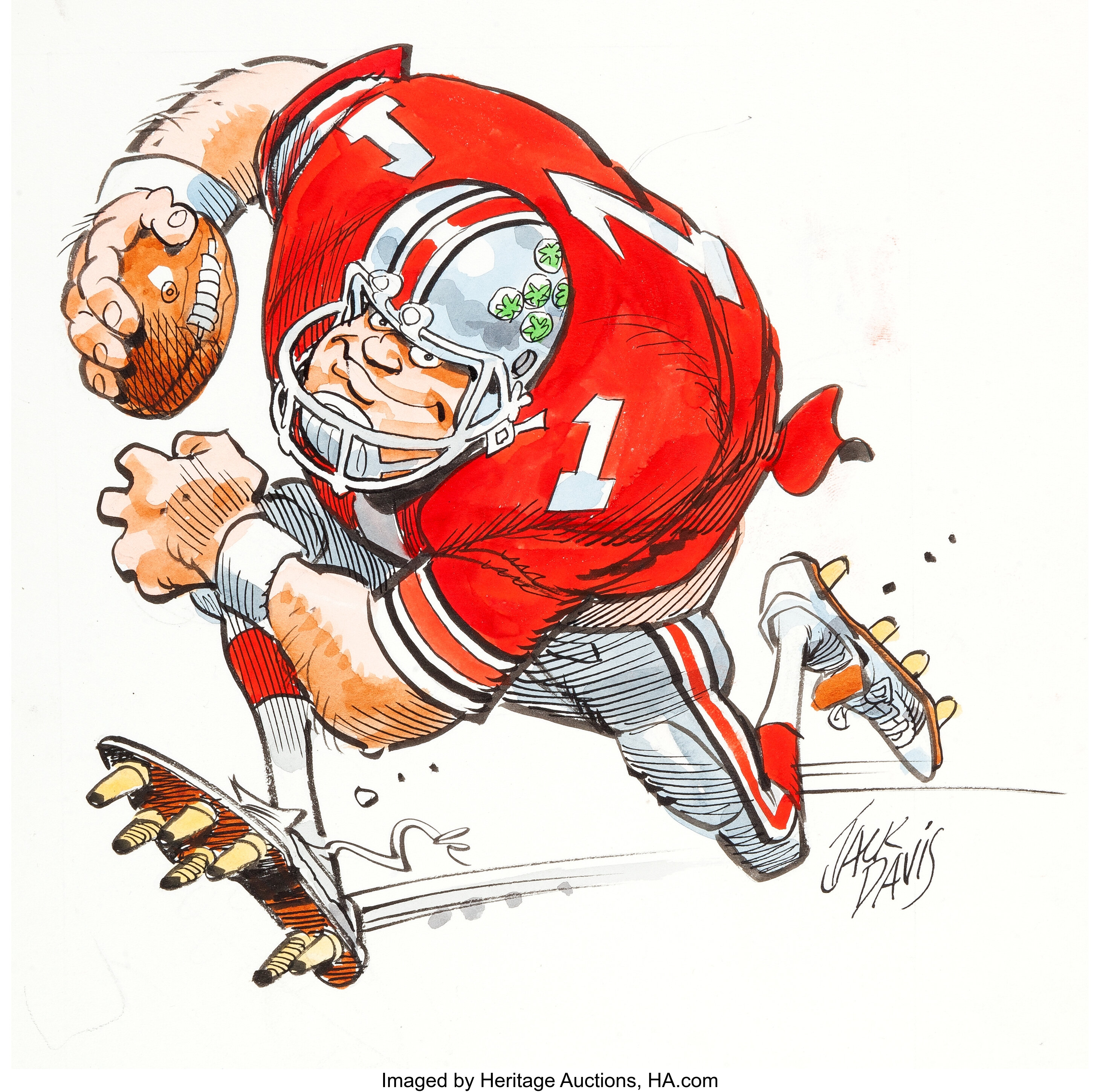 Jack Davis Ohio State Buckeyes College Football Illustration | Lot ...