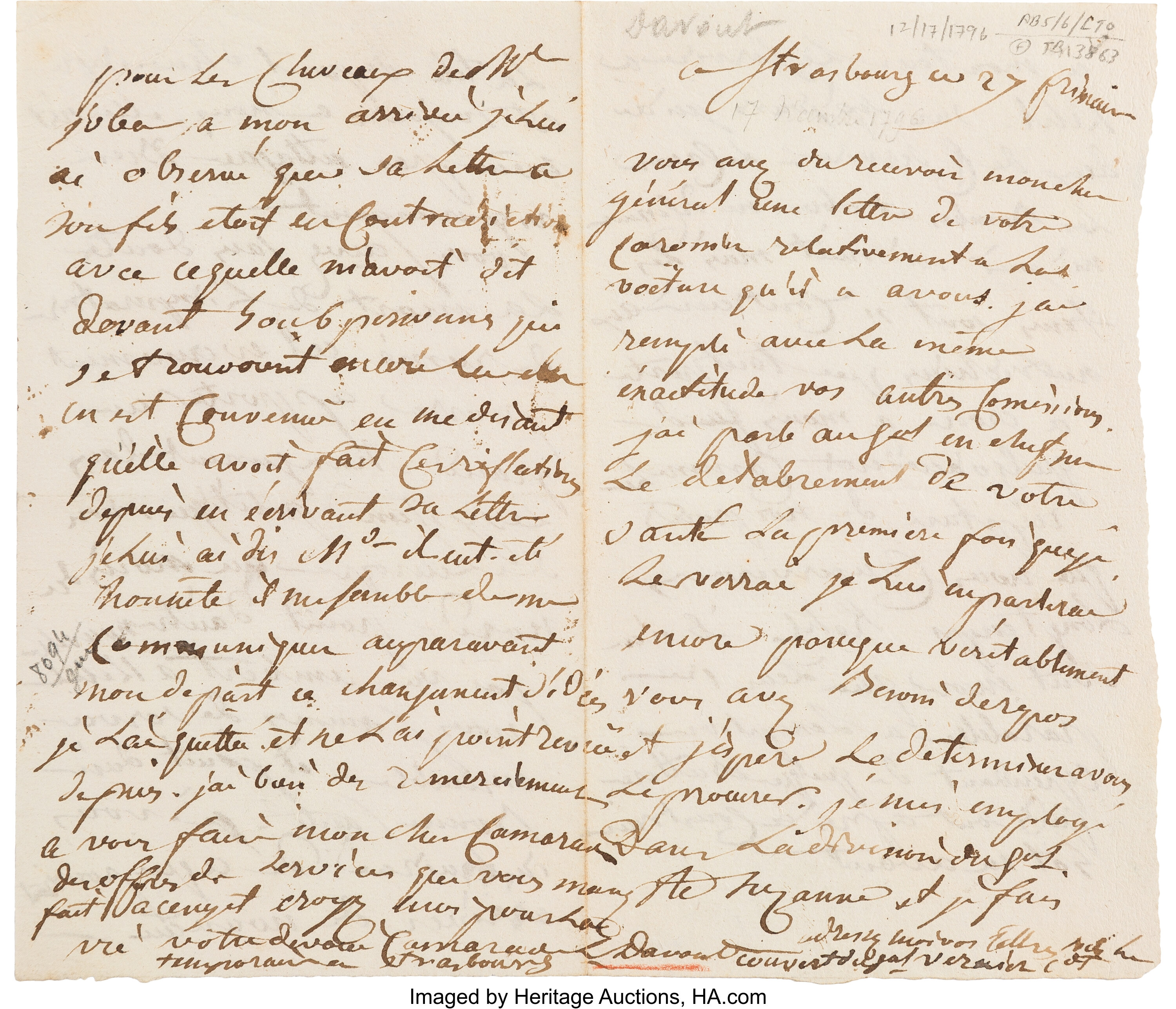 LOUIS NICOLAS DAVOUT (1770-1823) Autograph letter signed to his