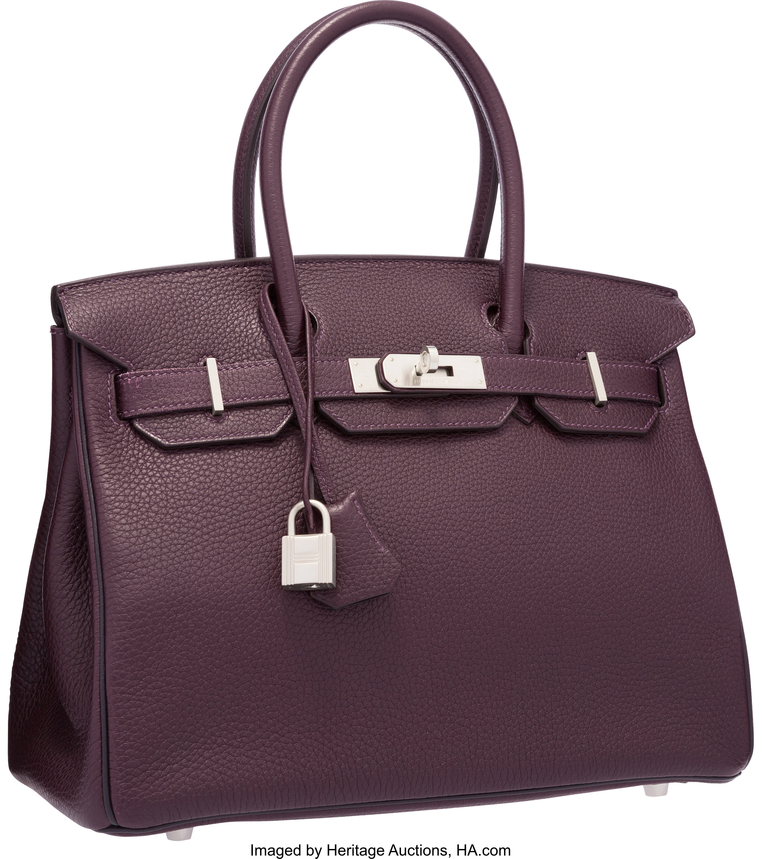 hermes birkin 30cm box leather raisin purple