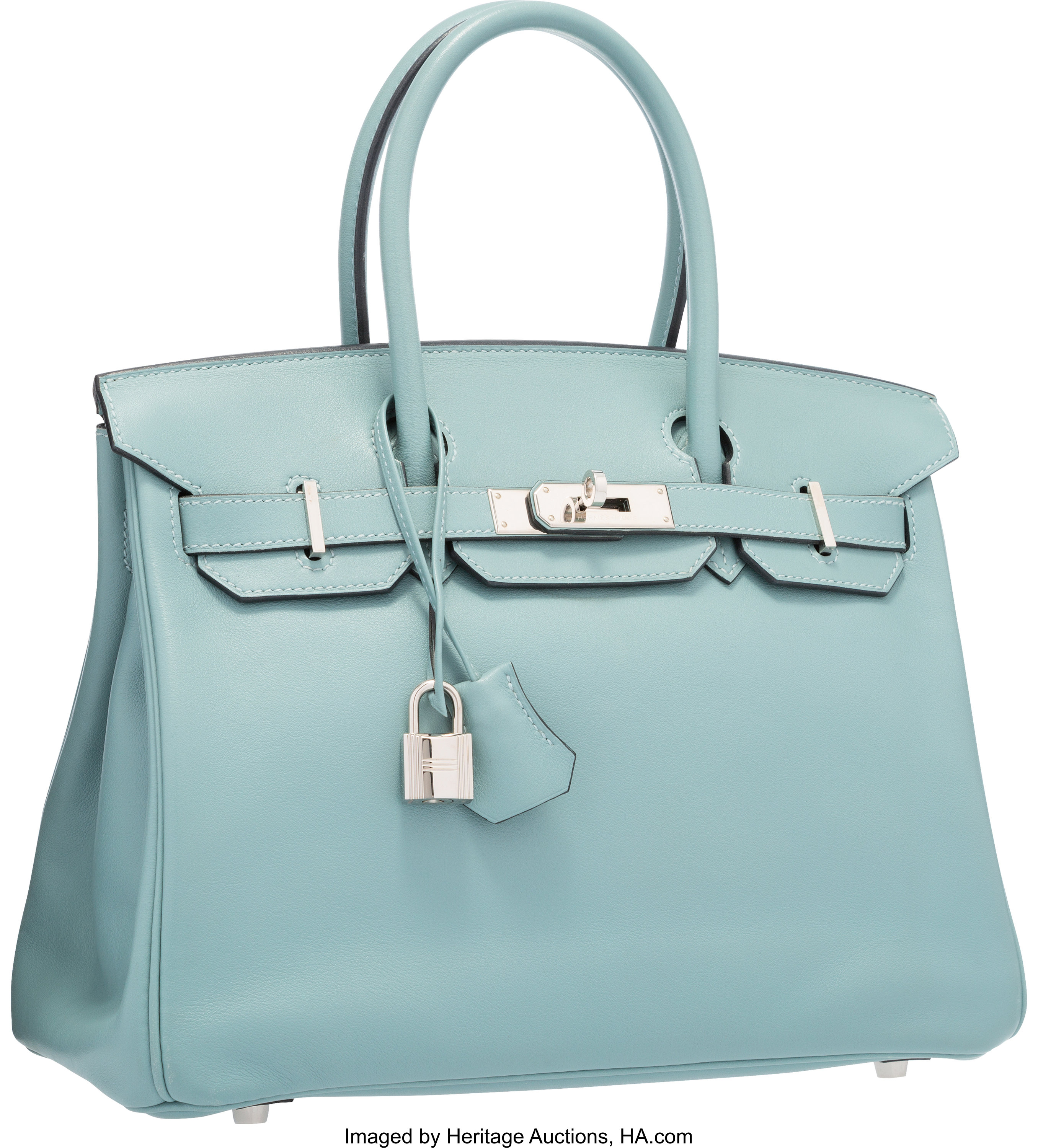 Hermes Kelly Bag 32cm Bi-color Celeste And Mykonos Epsom Retourne Candy  Palladium Hardware