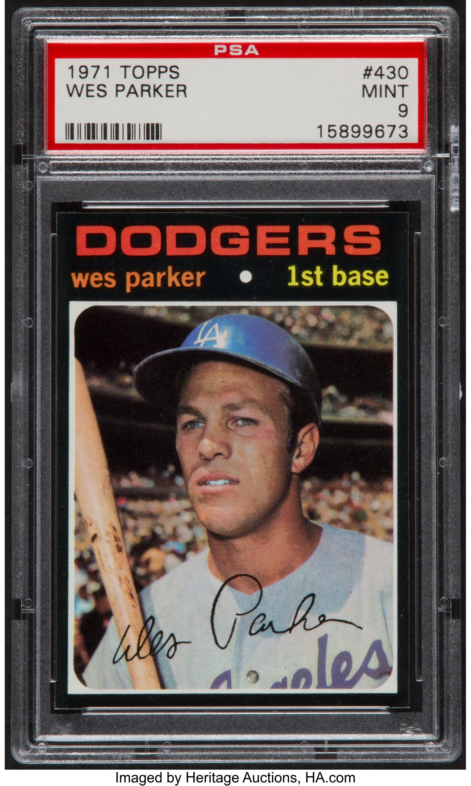 Wes Parker Autographed Dodgers Card