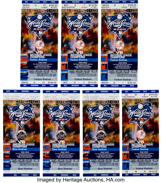 2000 World Series Full Tickets Lot of 7. Baseball Collectibles, Lot  #13125