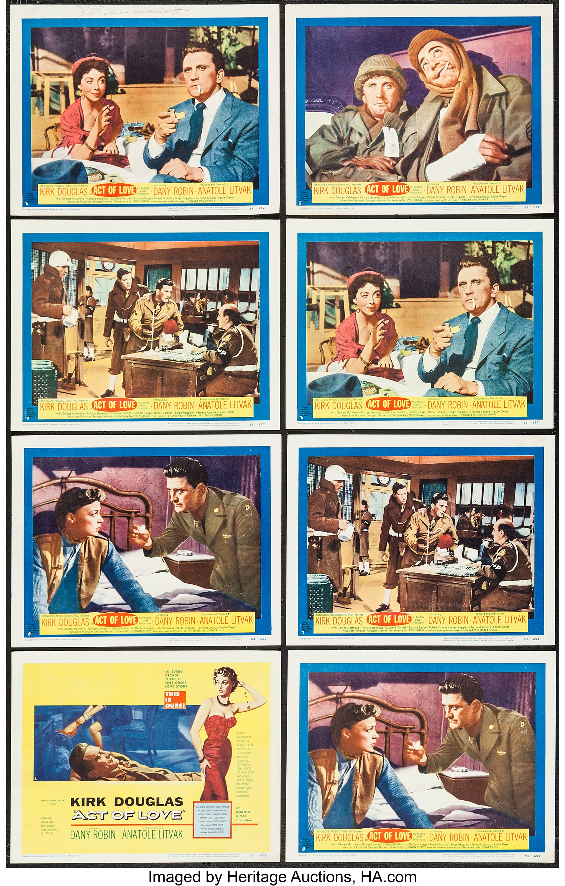 Act of Love & Other Lot (United Artists, 1953). Lobby Card Sets of ...