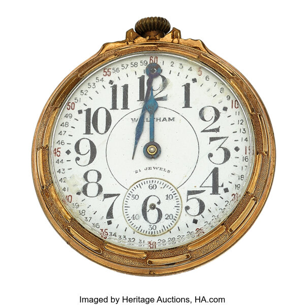 Waltham 21 Jewel Riverside Open Face Pocket Watch. Timepieces Lot 71021 Heritage Auctions