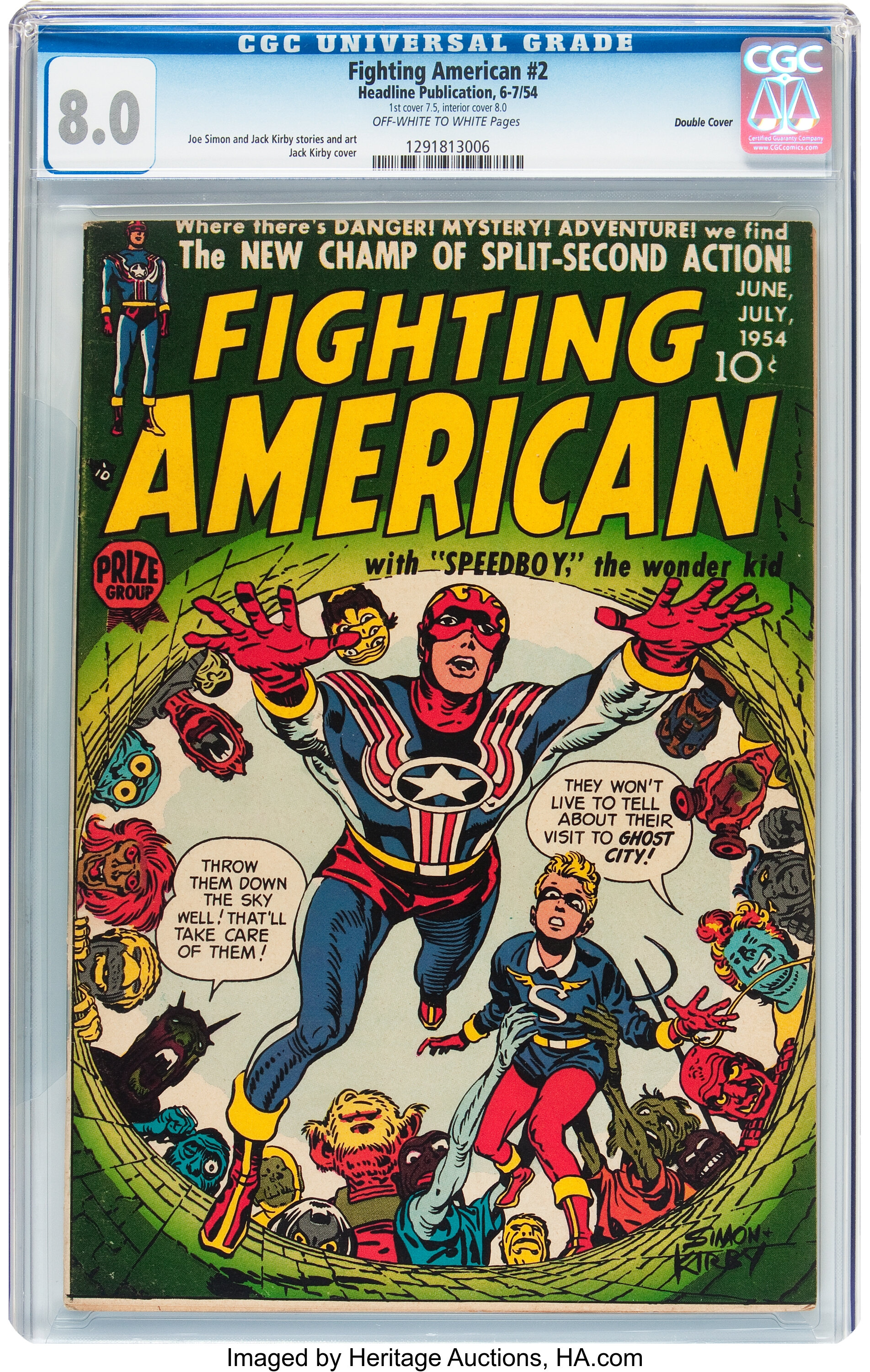 Fighting American #2 Double Cover (Prize, 1954) CGC VF 8.0 | Lot #93095 |  Heritage Auctions