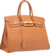 Hermes 40cm Natural Ardennes Leather Palladium Plated Birkin Bag