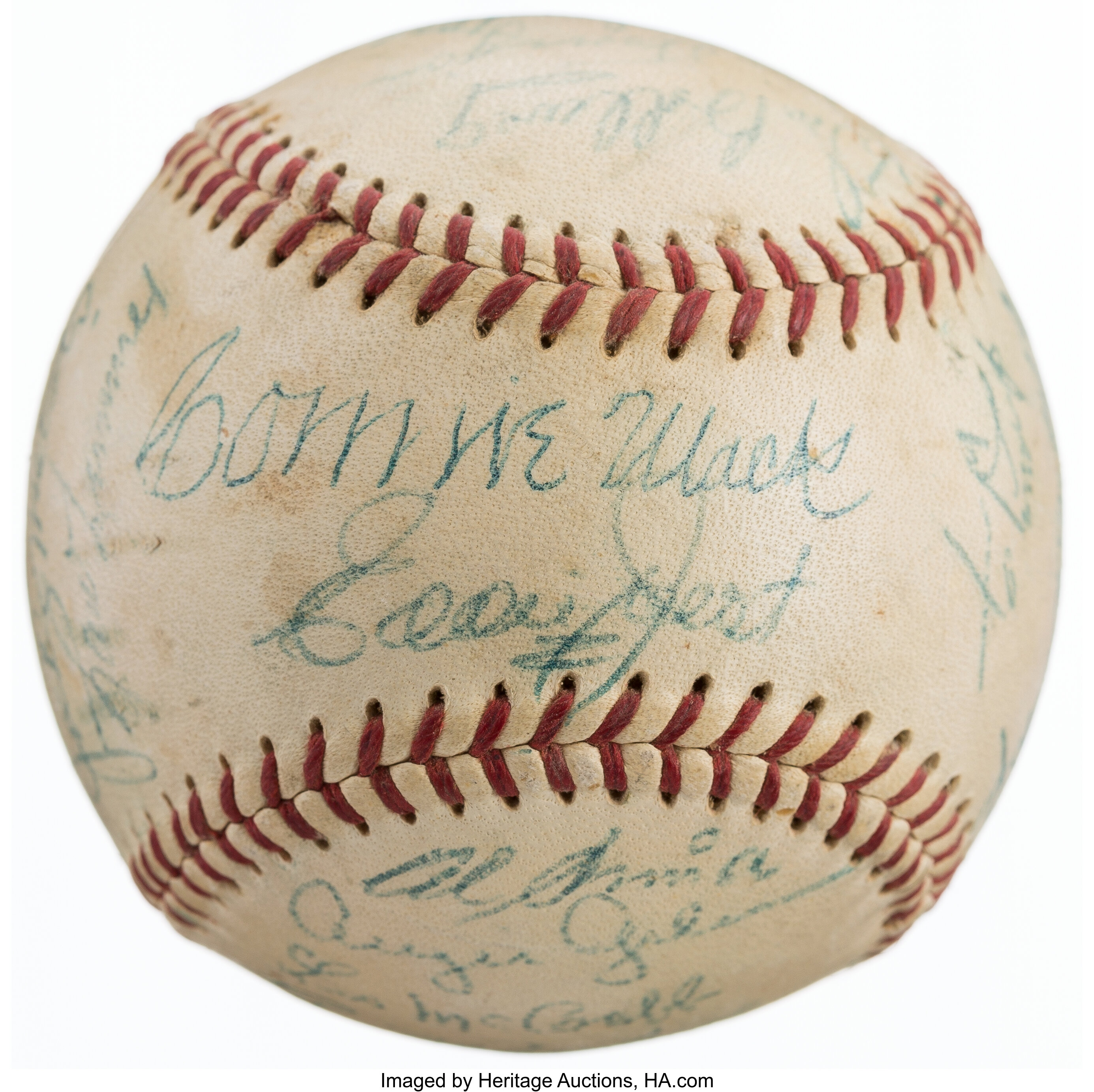 1954 Philadelphia Athletics Team Signed Baseball (27, Lot #44075