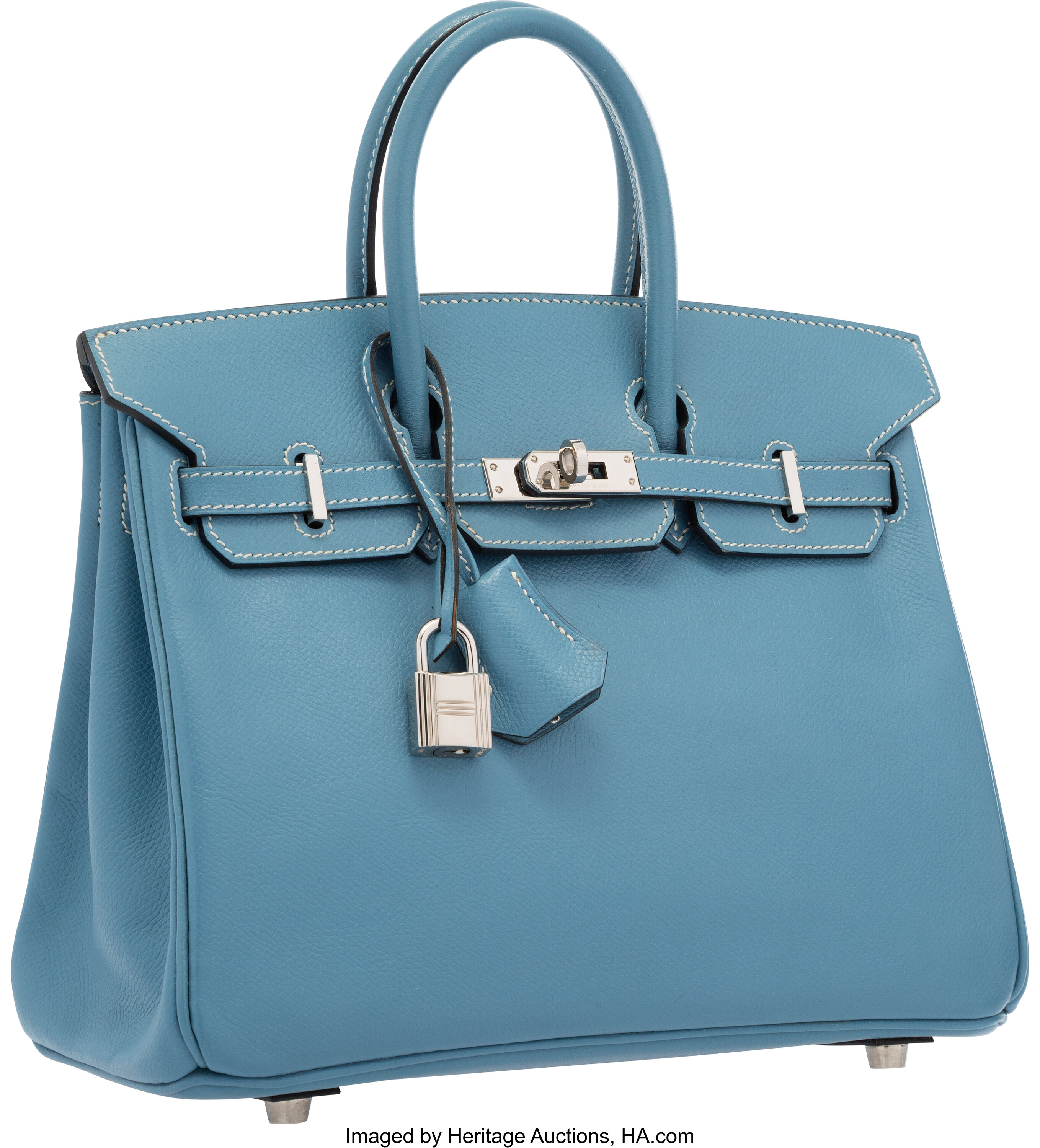 Hermès HERMES BIRKIN 25 Blue Jean Epsom Palladium Leather ref.802995 - Joli  Closet