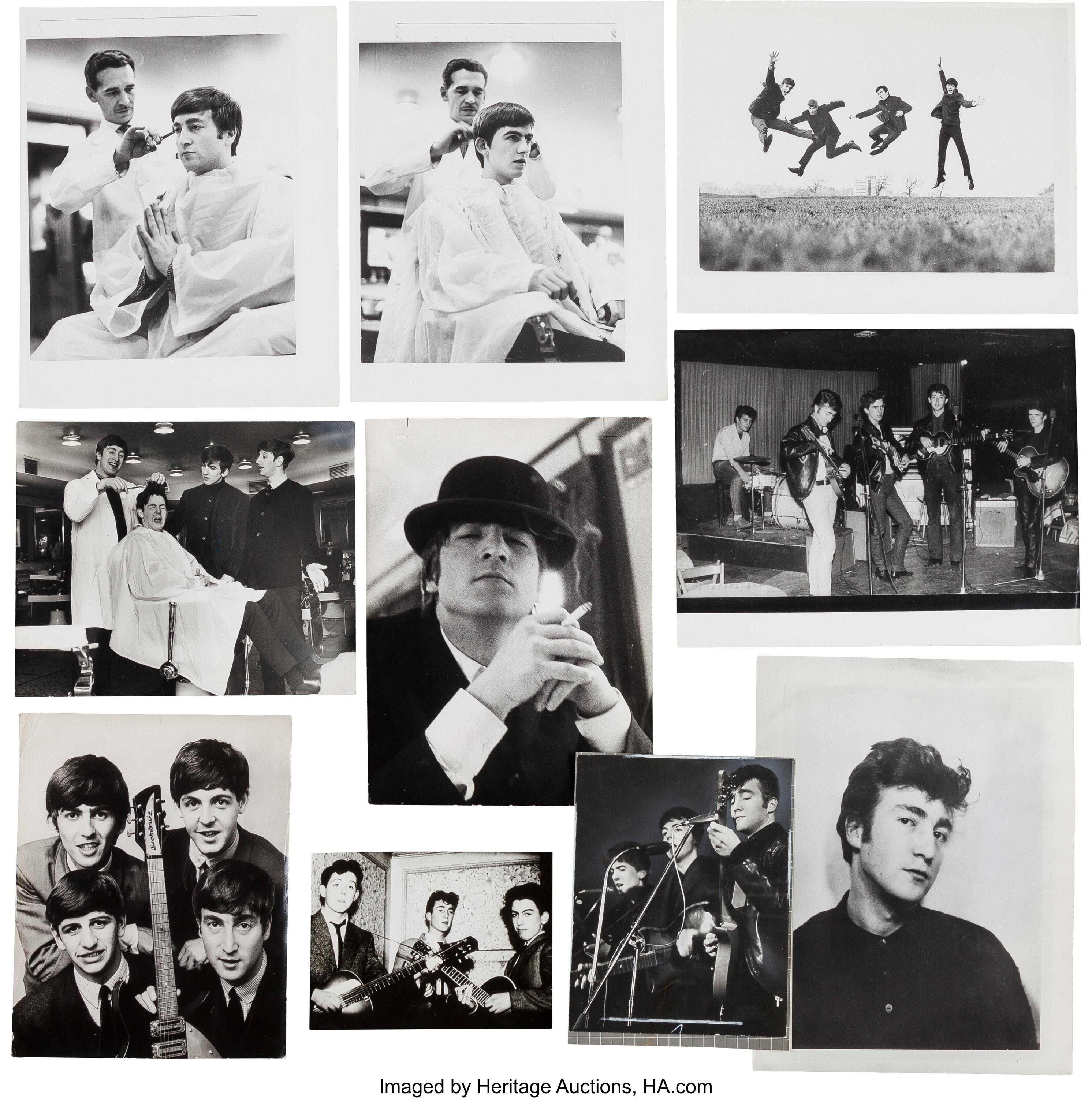 A Group of Vintage and Press Photographs of The Beatles By Dezo