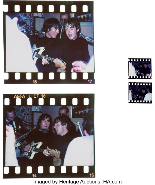 Beatles -Two Rare Original Photographic Negatives Of John Lennon