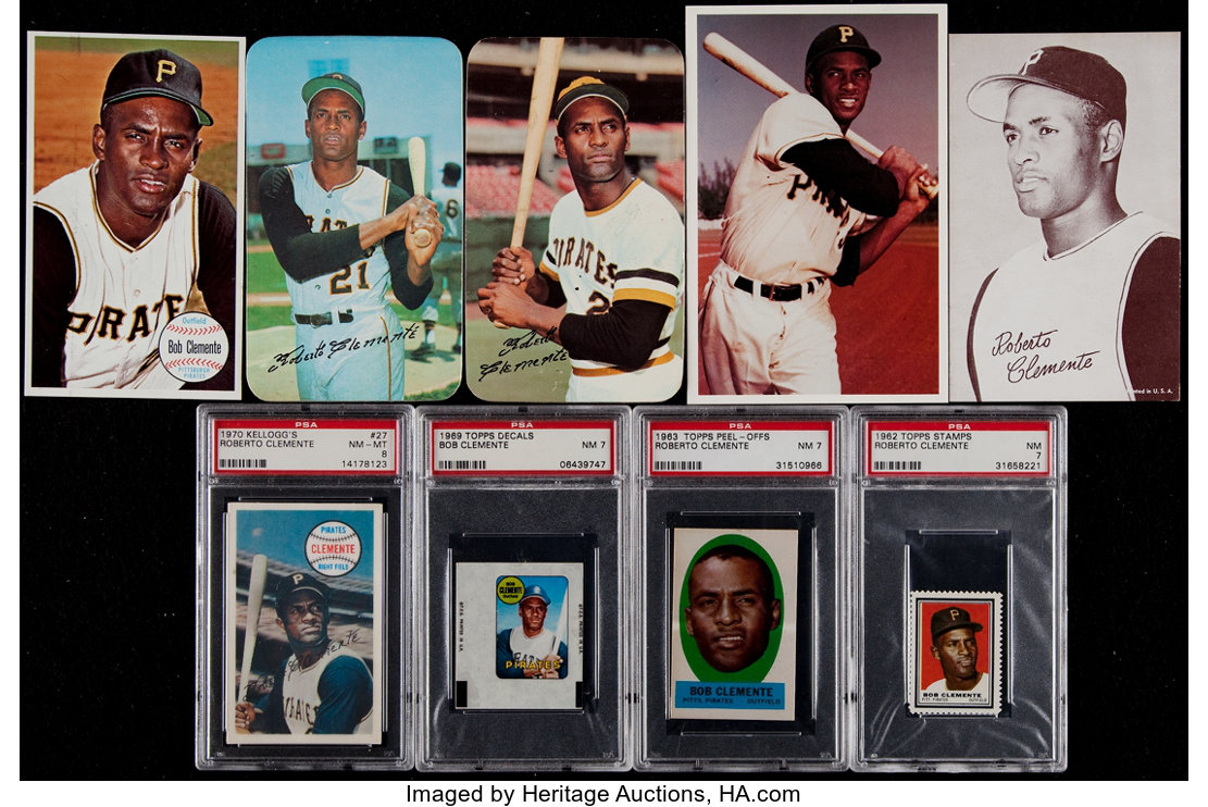 Lot - Roberto Clemente 1970 Kellogg's Baseball Card #27.