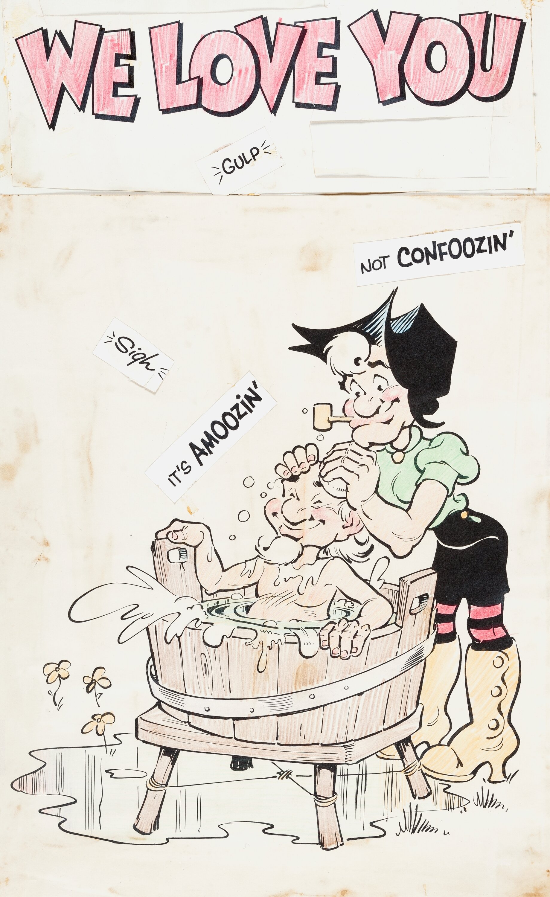 Lil Abner Mammy And Pappy Yokum Hand Colored Print Undated Lot