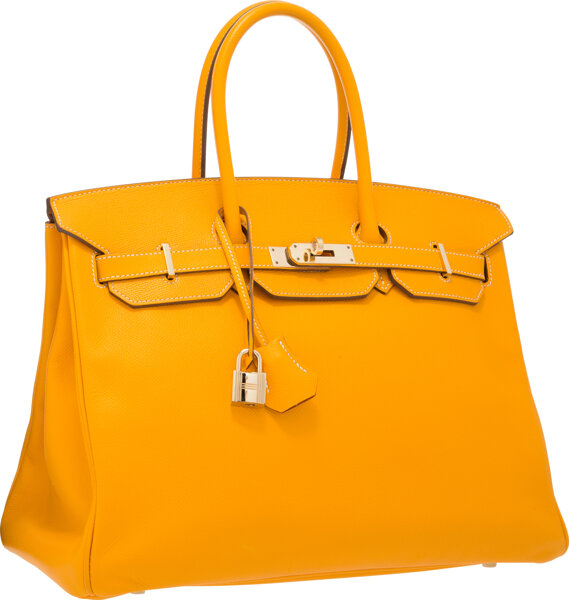 HERMES LIMITED EDITION BIRKIN 35 JAUNE D'OR & POTIRON