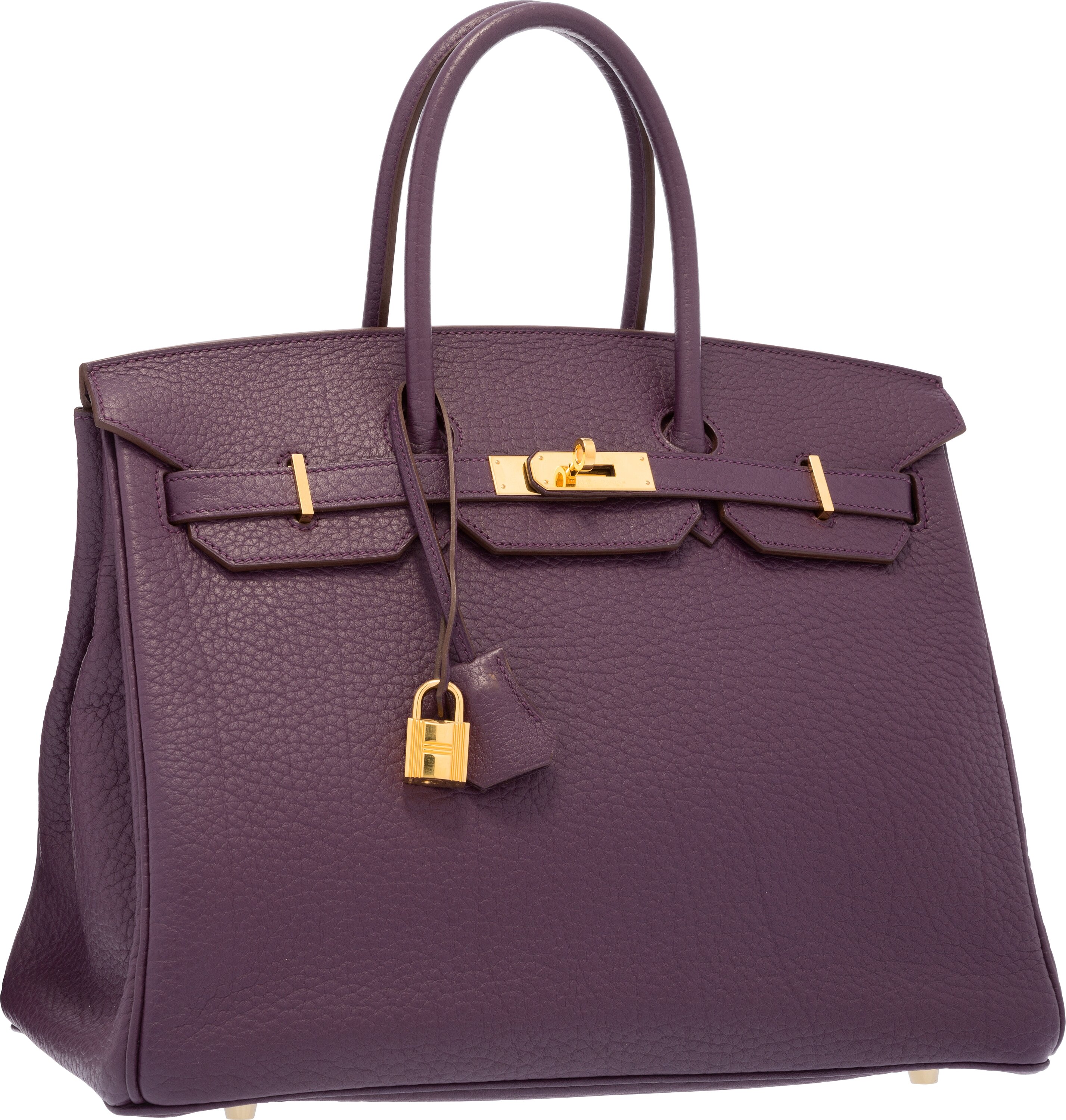 Hermes 35cm Cassis Fjord Leather Birkin Bag with Gold Hardware. | Lot ...