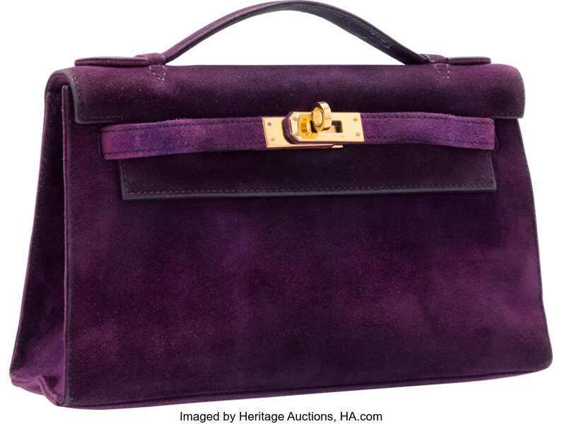 HERMES Veau Doblis Suede Vespa TPM Lilac 252345