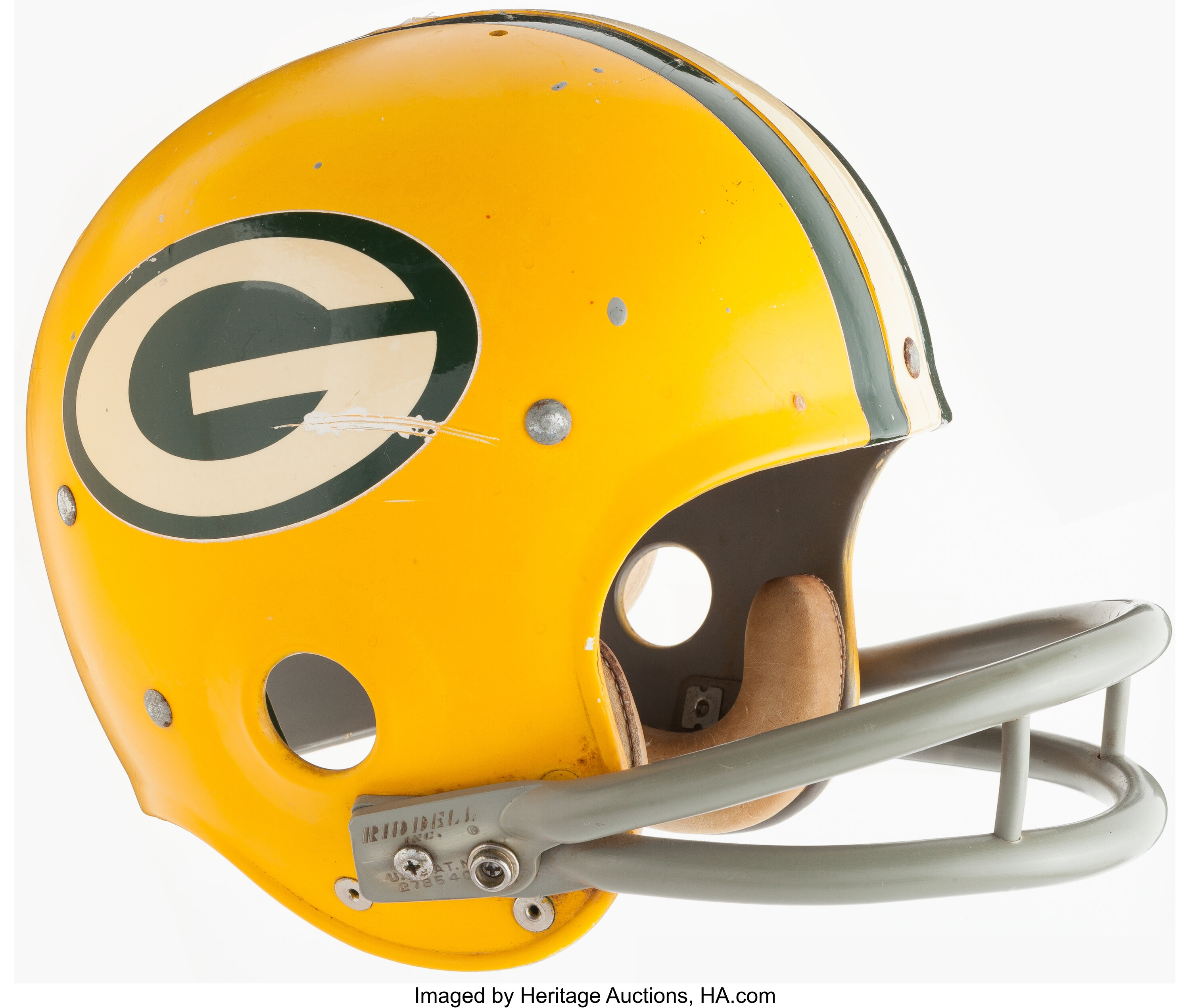 Green Bay Packers NFL Riddell Helmet Tracker Set at the Packers