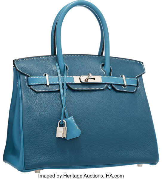 Birkin 35 Blue Jean Colour in Togo Leather with palladium hardware