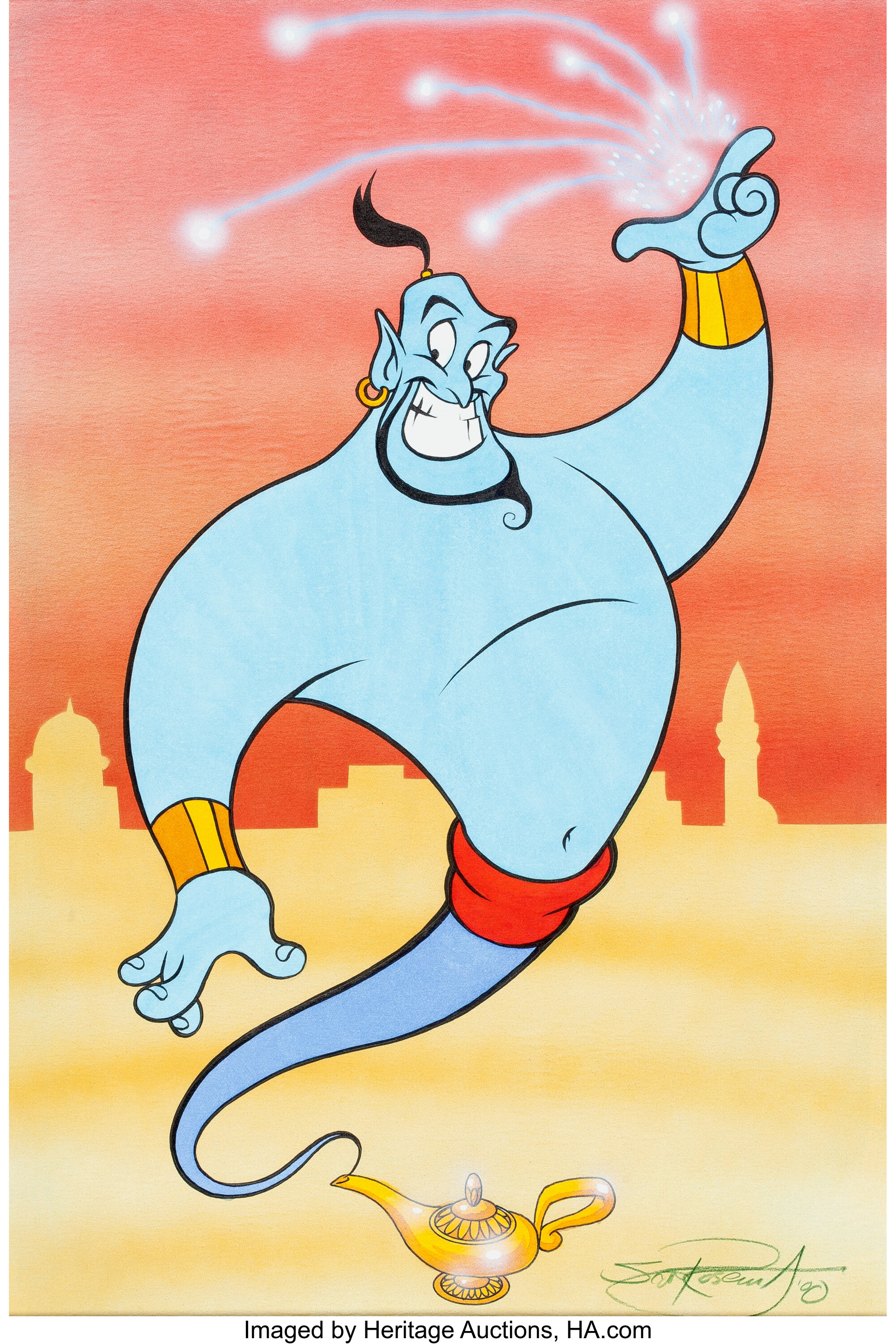 Scott Rosema - Genie from Aladdin Illustration Original Art (c., Lot  #14142
