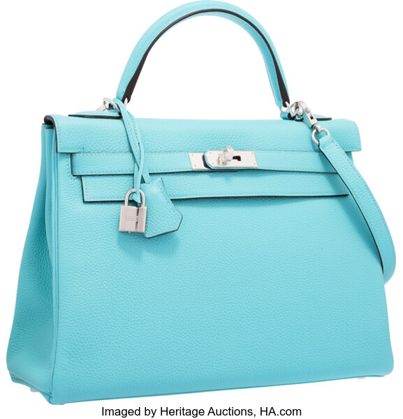 Hermes Birkin Bag 30cm Blue Atoll Togo Palladium Hardware