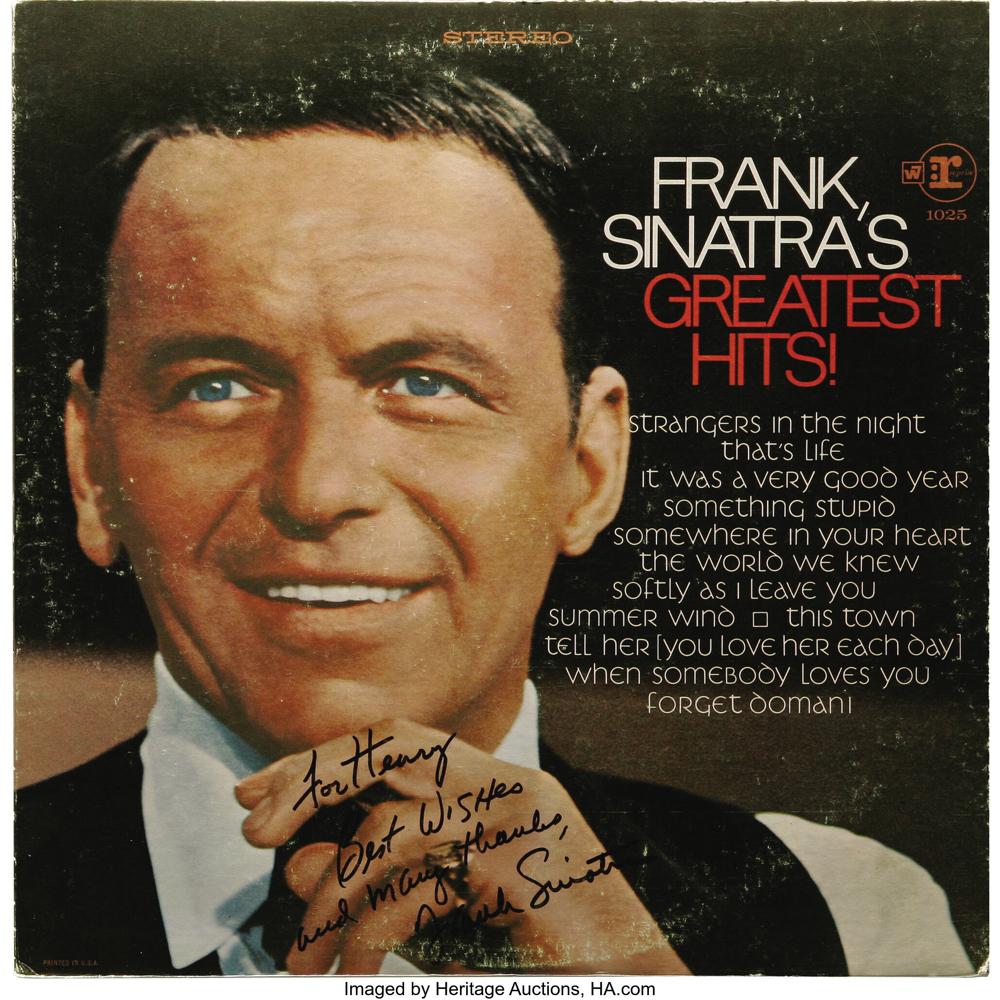 Til meditation regulere fotografering Frank Sinatra Signed Greatest Hits LP. This 1965 re-issue of the | Lot  #20172 | Heritage Auctions