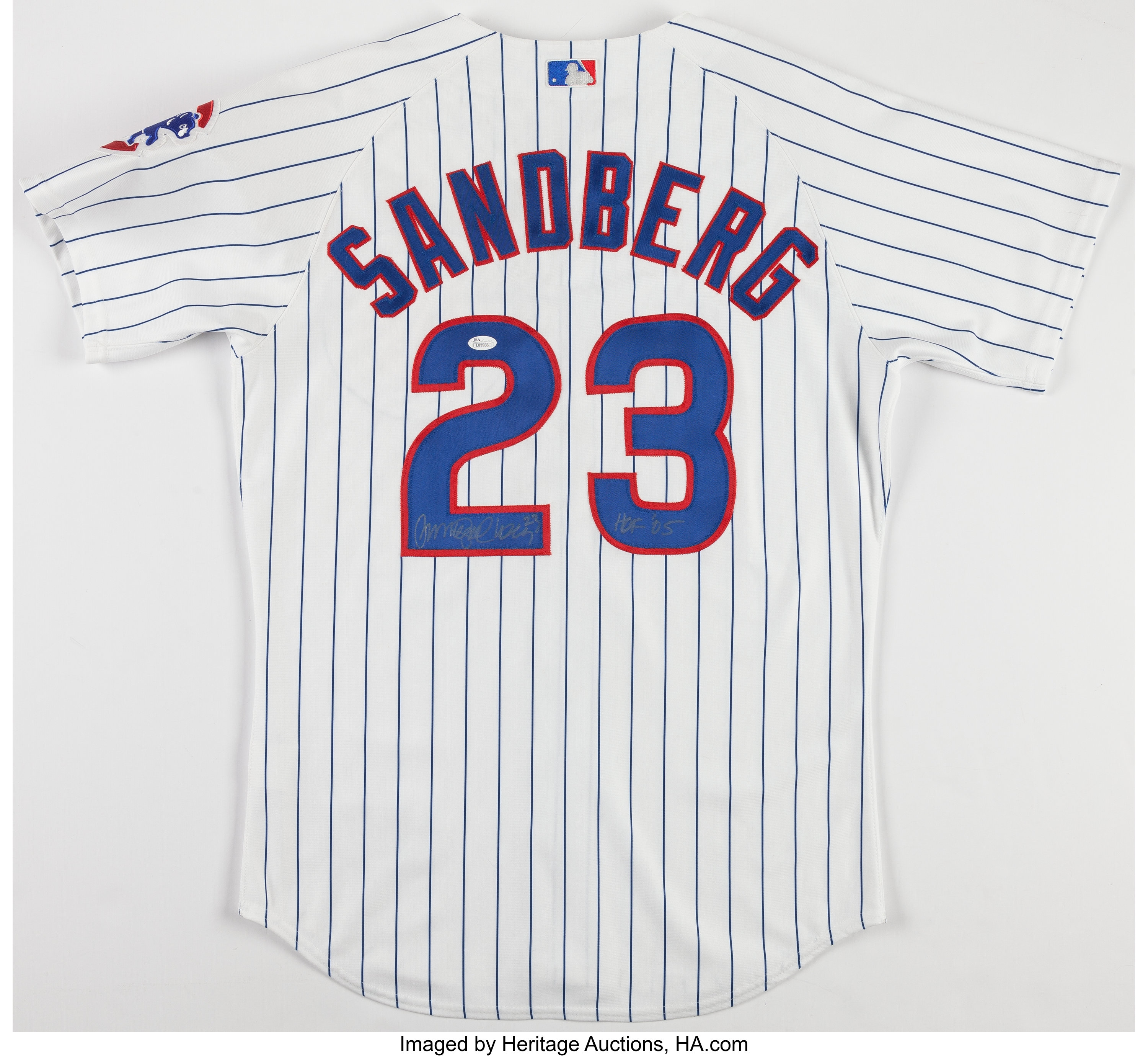 Ryne Sandberg Signed Chicago Cubs Jersey. Baseball Collectibles