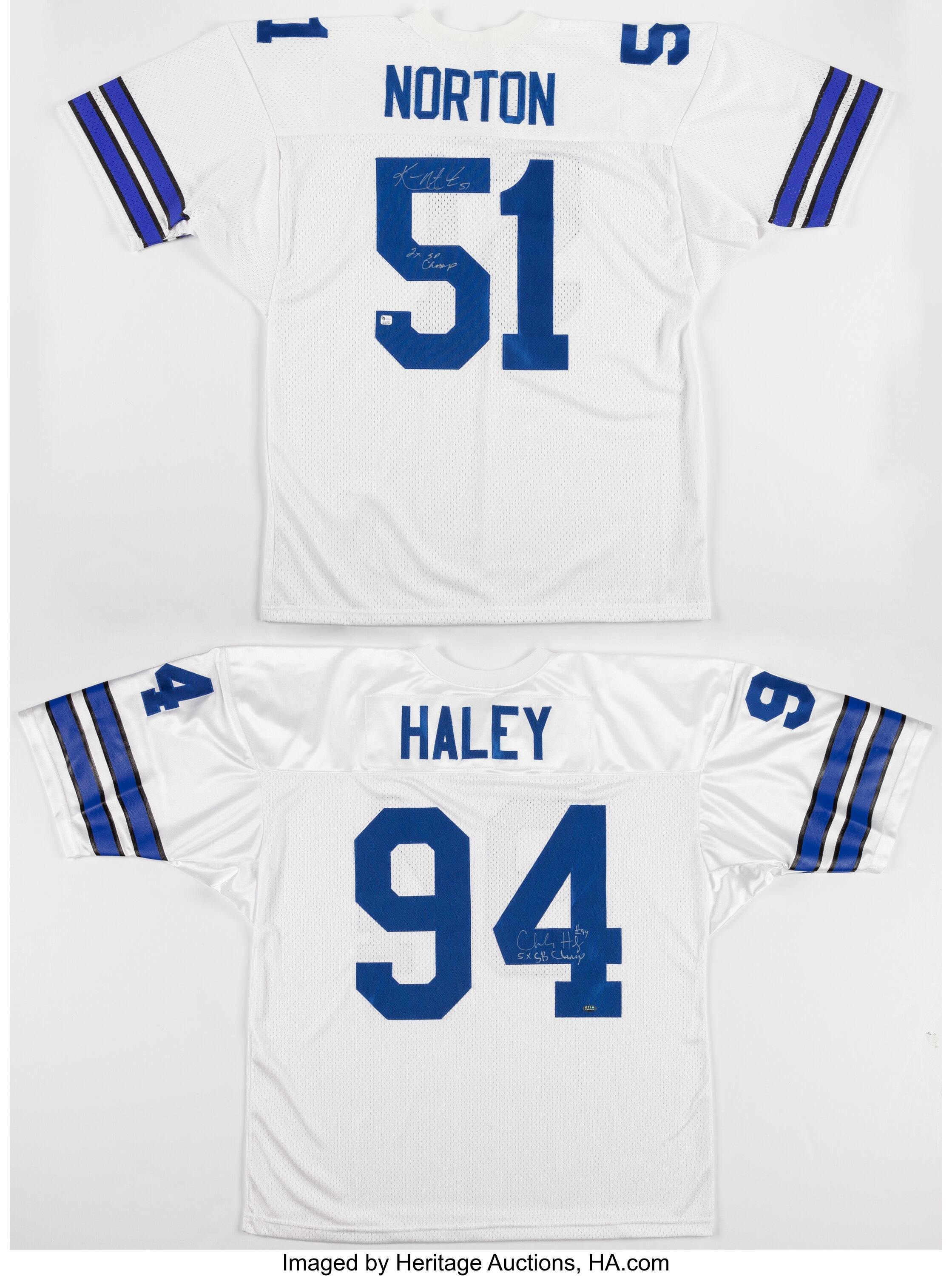 Ken Norton Jr. and Charles Haley Signed Dallas Cowboys Jerseys, Lot #42183